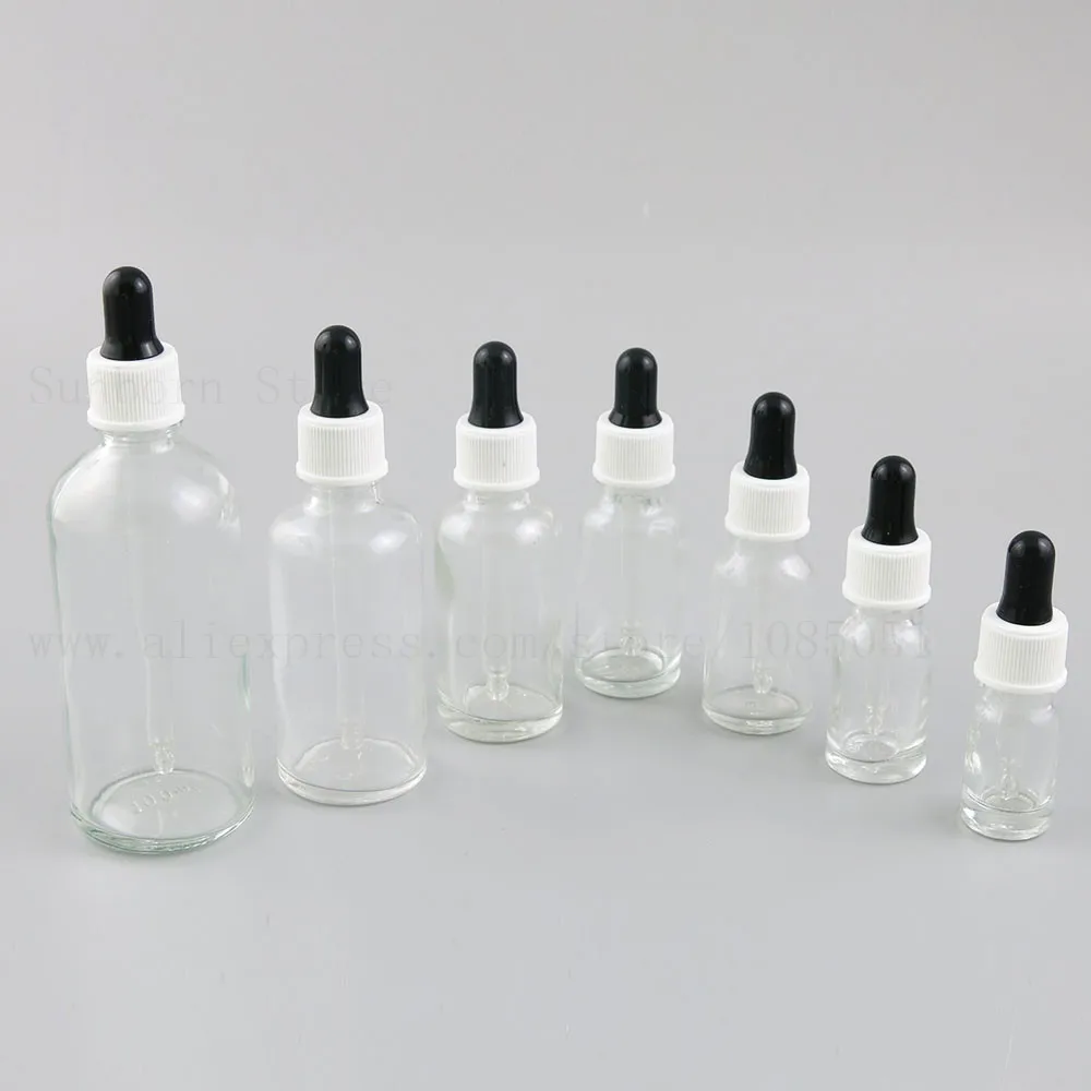 5 100ML Reagent Eye Dropper Drop Clear Glass Aromatherapy Liquid