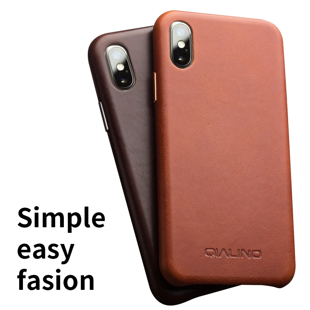 QIALINO чехол для телефона из натуральной кожи для iPhone Xs Max, Роскошный деловой Тонкий чехол-кобура для iPhone max 6,5 Дюймов