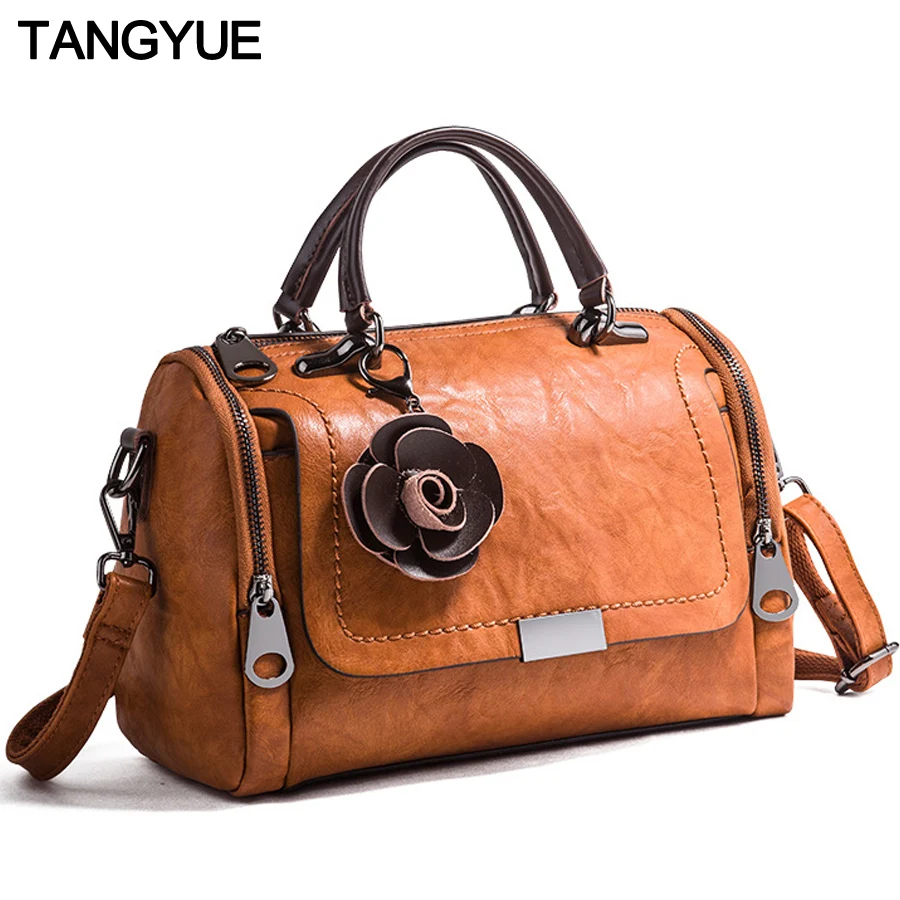 

TANGYUE Crossbody Bags for Women's Shoulder Bag 2019 Leather Luxury Handbags Designer Ladies Hand bags Women sac a main Femme