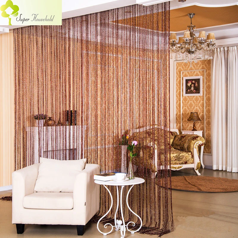 String Curtain For Living Room Door Curtains Yarn Silver Thread