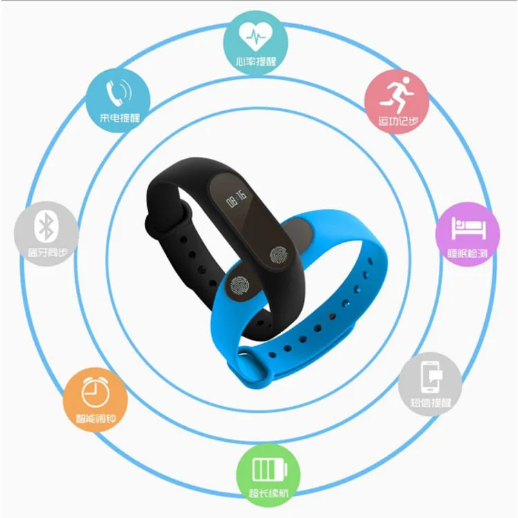 

Smart bracelet health heart rate waterproof explosion models sports Bluetooth silicone strap smart watch