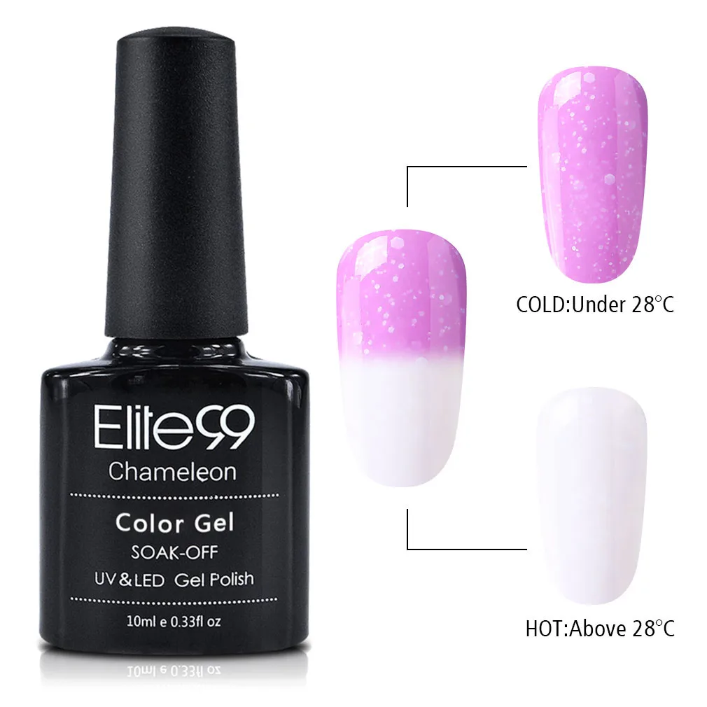 Elite99 10 мл Снежный термальный Гель-лак для ногтей меняющий Цвет замочить от УФ светодиодный Гель-лак Гибридный лак штамповочный клей - Цвет: 9715