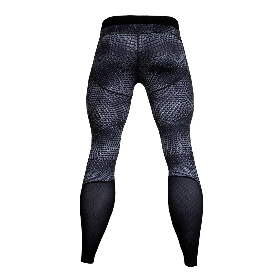 Новые мужские компрессионные брюки для бега с 3D принтом, мужские быстросохнущие леггинсы, уличные спортивные лосины, узкие штаны для фитнеса