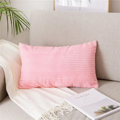 Drop Ship Corduroy Flocking Velvet Cushion Cover Pink Grey Blue Coffee Soft Home Decorative Pillow Cover 30x50cm/40x60cm Lumble - Цвет: G