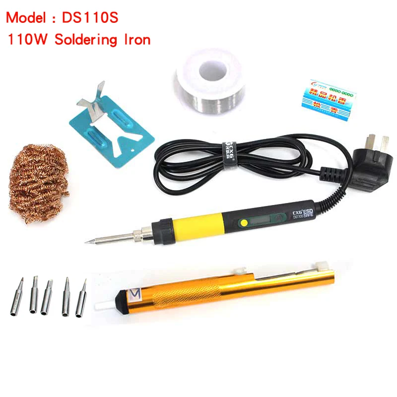 

With gift set 220V 110W EU Plug CXG DS110S High Quality Digital Electric Soldering iron temperature adjustable Welding station