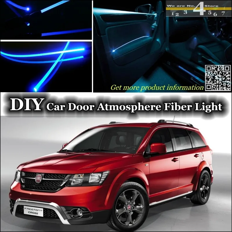 interior Ambient Light Tuning Atmosphere Fiber Optic Band Lights For Fiat Freemont Inside Door illumination (Not EL light) Refit