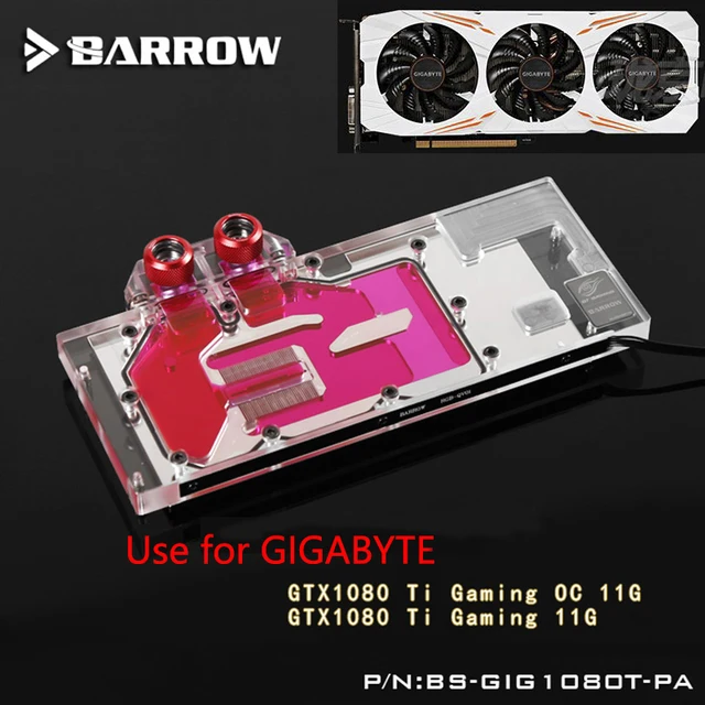 Best Offers BARROW Full Cover Graphics Card Block use for GIGABYTE GTX1080TI-GAMING-11G / OC 11G GPU Radiator Block LRC RGB to AURA 4PIN