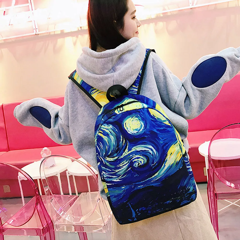 Menghuo marca 2017 diaria mochila para mujer mochila para la escuela adolescente niñas impreso completo de viaje de Nylon Mochilas bolsos Casual Mochilas