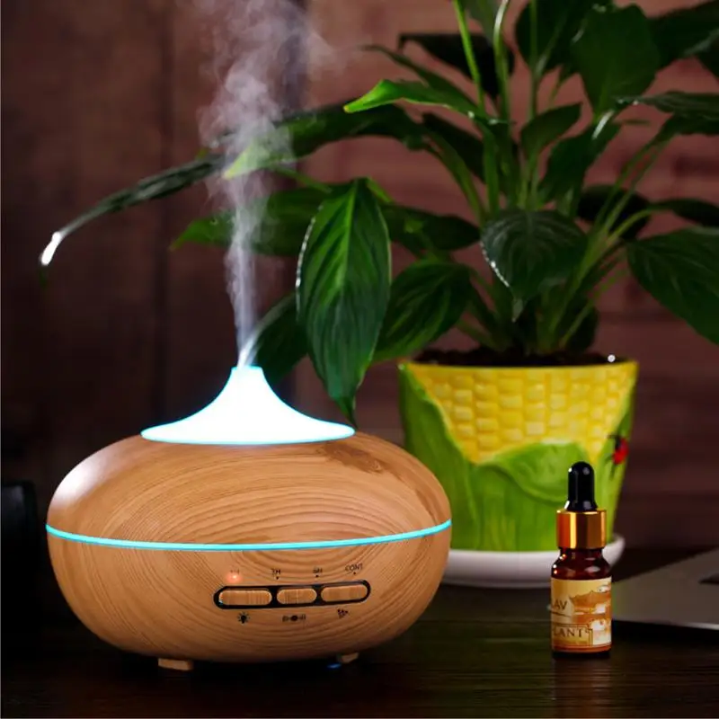 

300ml Aroma Essential Oil Diffuser Ultrasonic Air Humidifier with Wood Grain 7Color Changing LED Lights electric aroma Spa Yoga