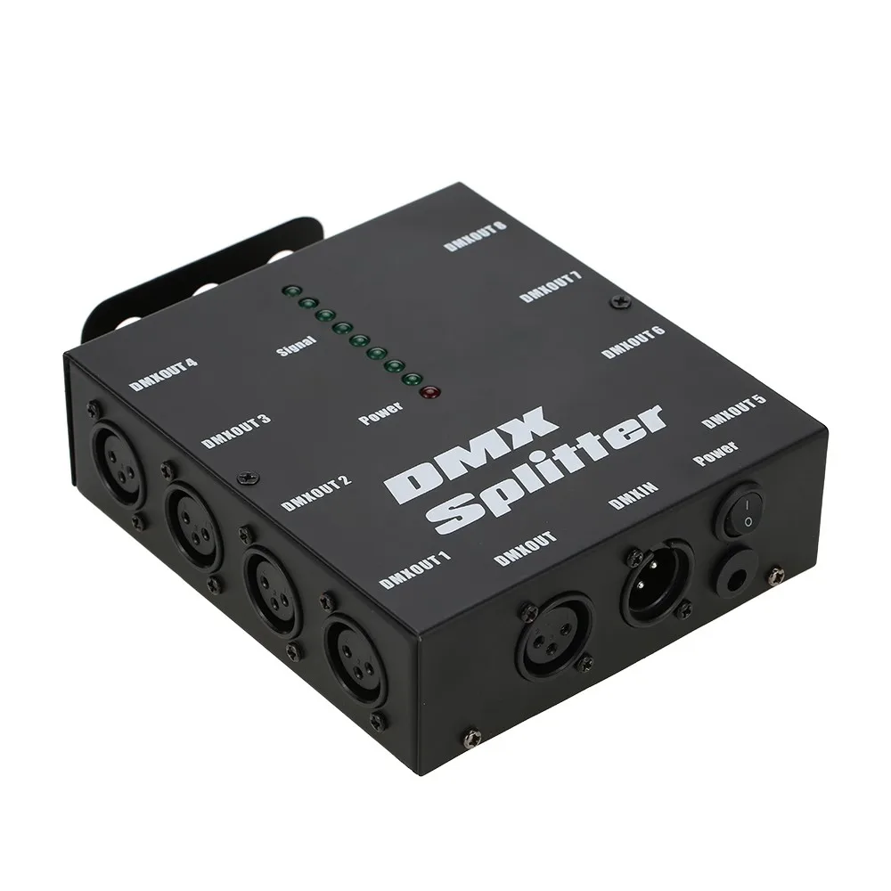 DMX512 оптический разветвитель 8 Каналы усилитель-распределитель для вечерние DJ Показать диско-клуб КТВ свет этапа