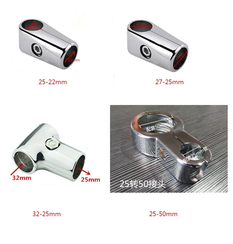 

4Pcs/Lot Premintehdw 22mm 25mm 27mm 32mm 50mm tube adapter reducer clamp pipe clamp connector aluminum display fittings