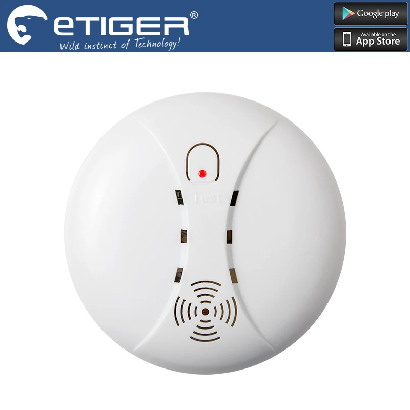 

Etiger Wireless Smoke Detector fire alarm sensor ES-D5A For Alarm System S4/S3B Panel Triggered Emit Sounds