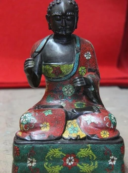 

8 Tibet Old Bronze Copper Cloisonne Bodhidharma Dharma Damo arhat Buddha Statue