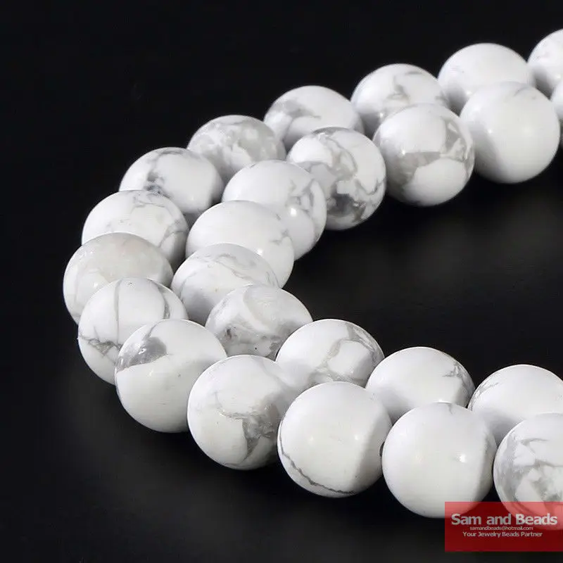 

Natural Stone Dull Polish Matte White Howlite Turquoises Beads 4-12 mm Pick Size For Bracelet Necklace Making MTB02