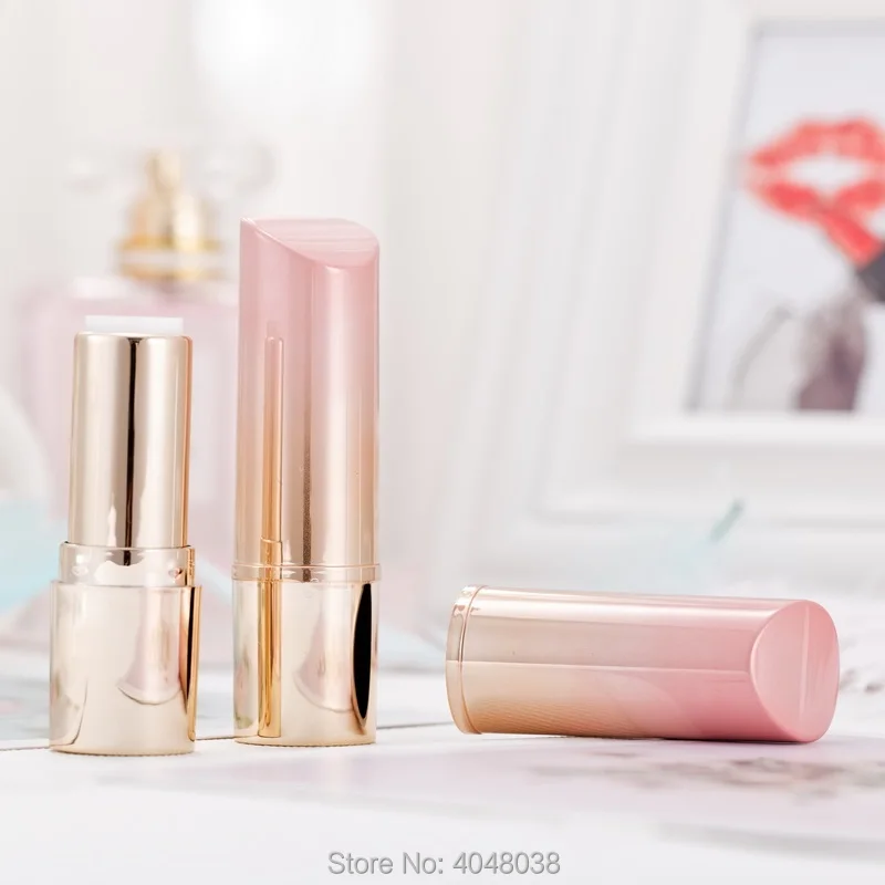 12.1mm Plastic Cosmetic Lipstick Tube Empty Lip Balm Container Refillable Bottle Pink an Gold Lipbalm Tube Containers (3)