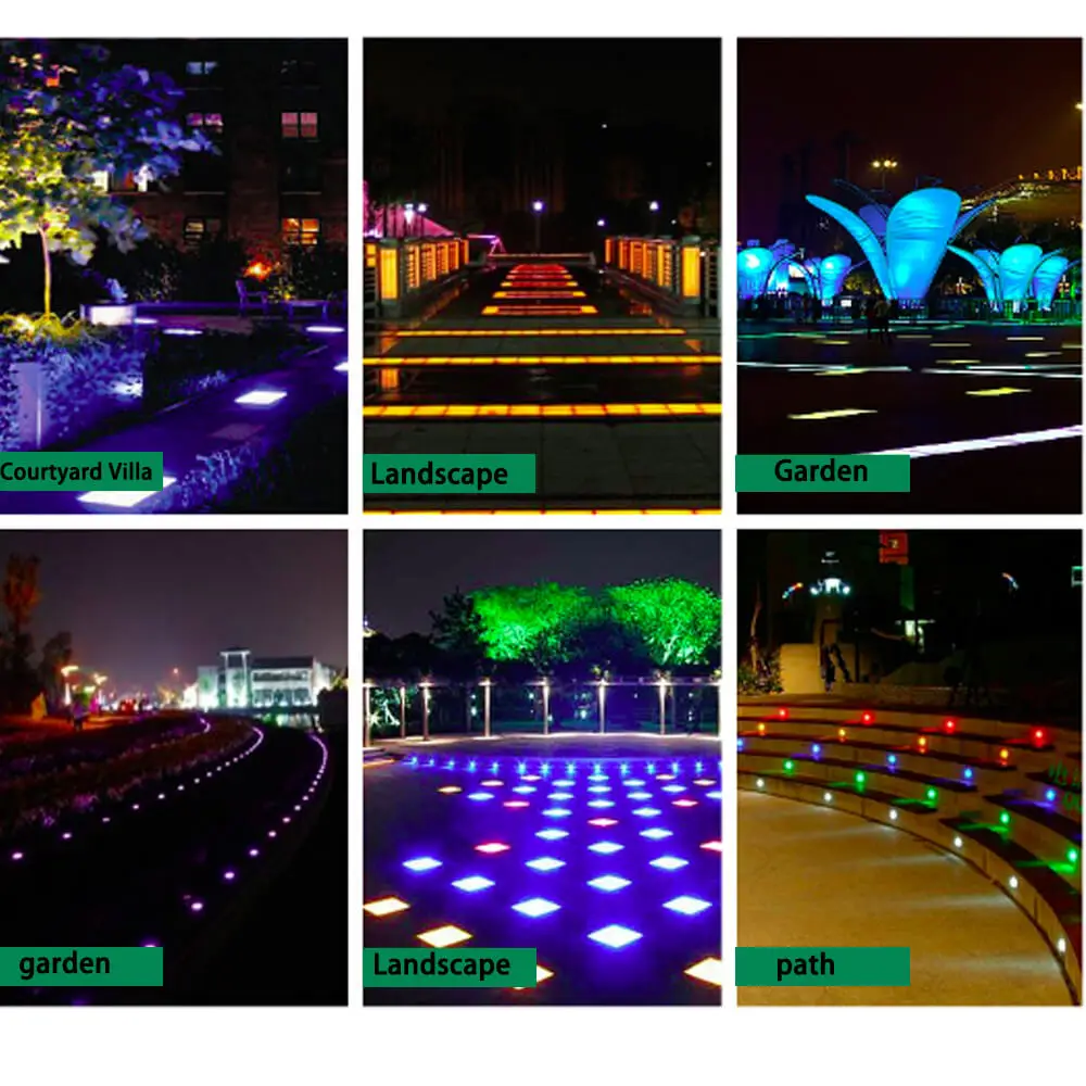Solar do Jardim ao ar Quintal de Emergência sob Luz à Terra Livre Gramado Lâmpada Subterrânea Caminho Deco Luzes Piazza Paisagem Luz 4-lâmpada 12 Lâmpadas solares