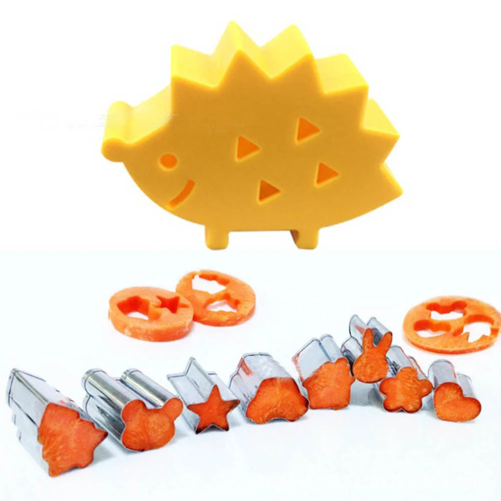New 10pcs Fruit Cookie Cutter Mold Hedgehog Box Design Mini Stainless Steel Mould Biscuit Ham Tools | Дом и сад
