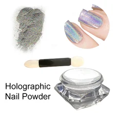 1 г/кор. 3D серебряные блестящие Голографический лазерный порошок панк блеск для ногтей Металлические Пигменты Радуга хром пыли нейл-арта украшения