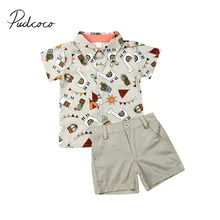 Г. Летняя одежда для малышей Топы с альпакой для маленьких мальчиков, рубашка+ шорты, комплект одежды джентльмена комплект из 2 предметов, От 1 до 5 лет