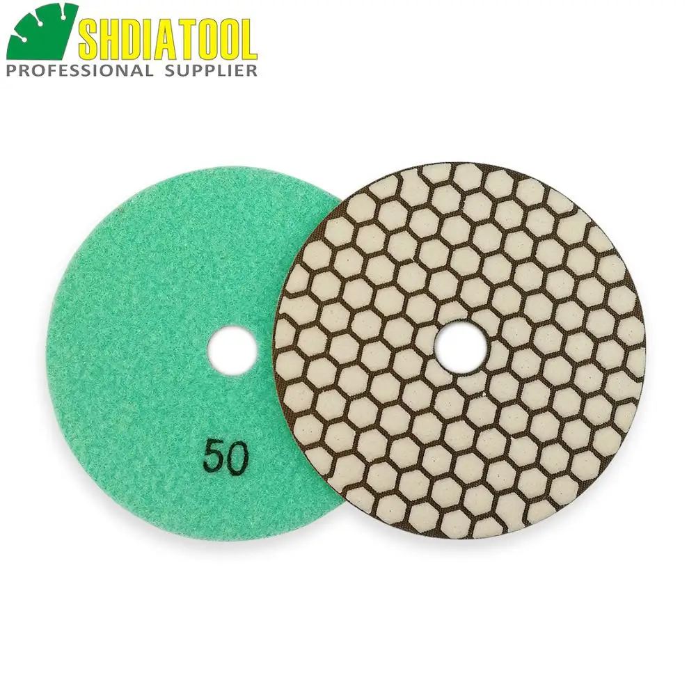 8pcs Grit #50 5inches diamond flexible dry polishing pads for granite marble ceramic Quartz stone