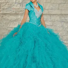 Изготовленный На Заказ Блестящий бисер Новая модная бирюза Синий Красный Девушка Бальные платья высокого качества Индивидуальные Размер