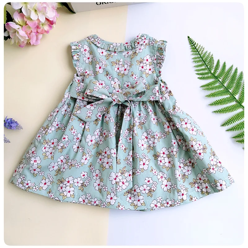 0-36M New Baby Girls Dress Toddler bowknot flower Party Clothes size:
