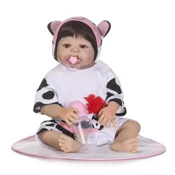 

22"55cm Reborn babies full silicone simulation reborn-baby fashion pretty simulation lifelike classic bonecas brinquedos gifts