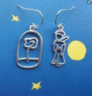 10 пар, модные милые несравненные серьги, асимметричные, Маленький принц, цветок, планета лиса и Маленький принц санлан