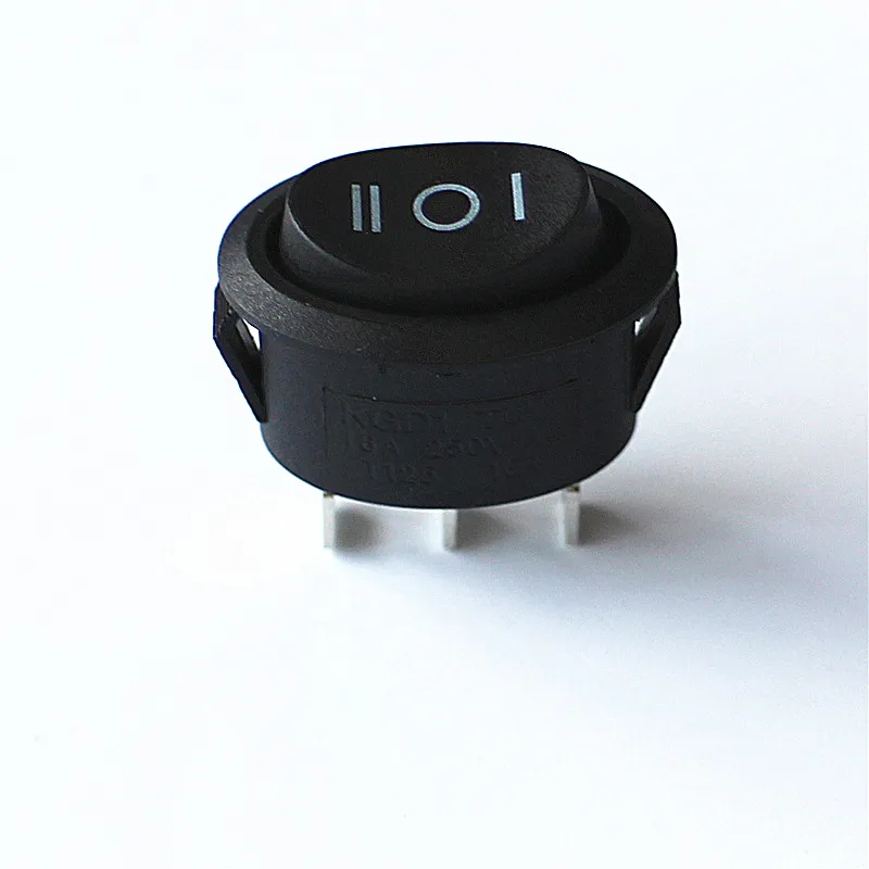 JOYING LIANG Oval Electric Kettle Power Switch 16A 250V ON OFF ON Black Rocker Switch 3pcs/lot
