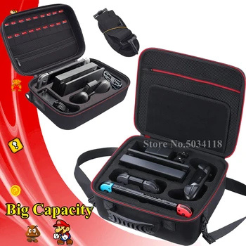 

NintendoSwitch Case Nintend Switch Accessories Big Storage Carrying Bag & Nitend Switch Hard Shell Skin for Nintendo Switch Game