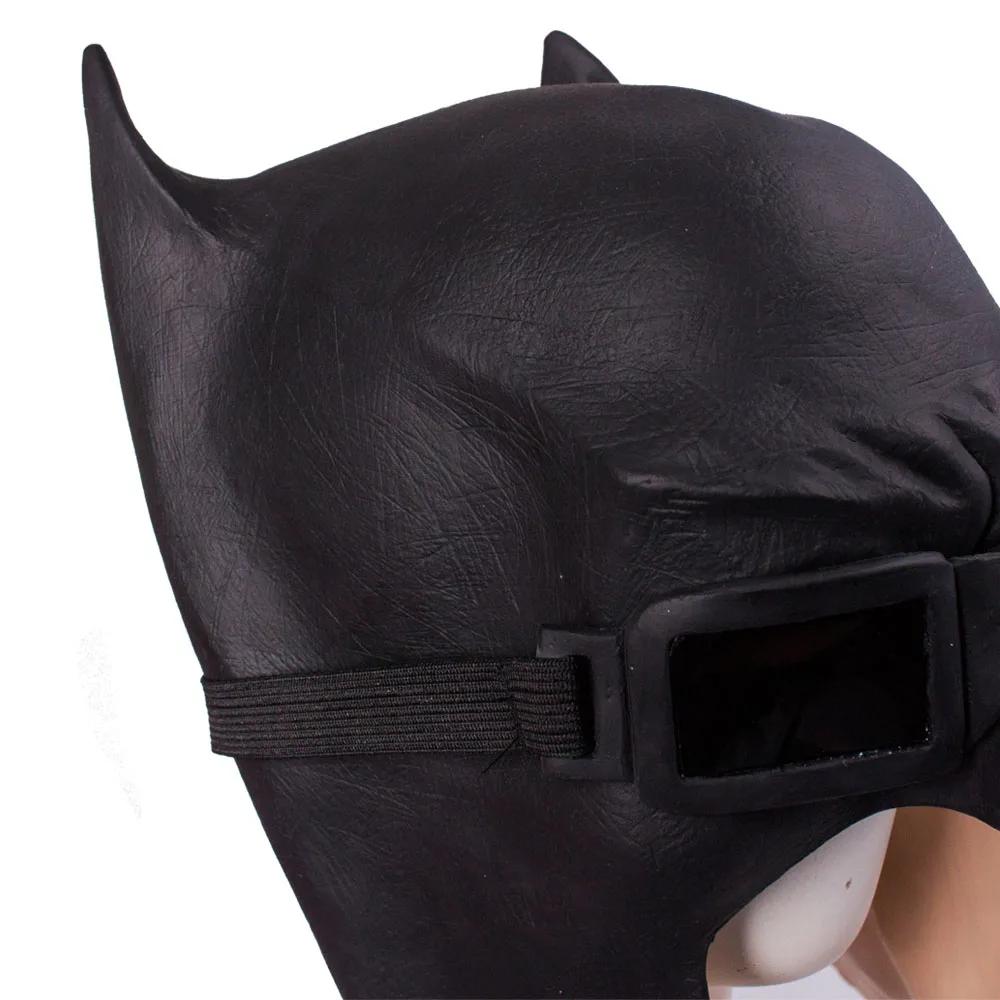 Full Head Batman Dark knight Bruce Wayne Superhero Latex Black Cosplay Props Mask Eyeglasses Party Halloween (7)