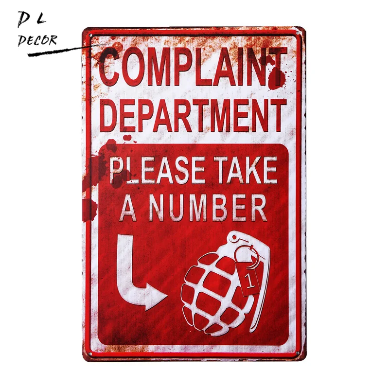 DL-Complaint department pls take a number wholesale novetly matel parking sign | Дом и сад