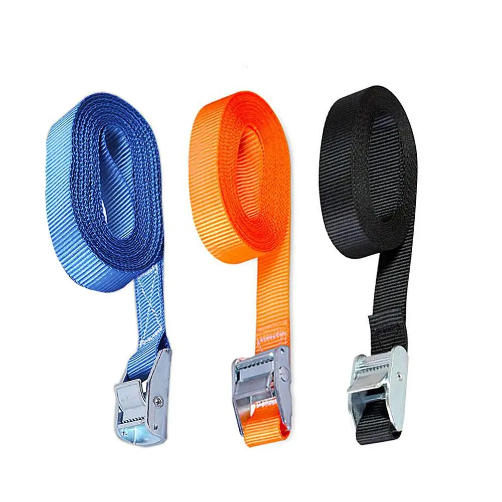 6pcs 3Meter Buckle Tie-Down Belt Cargo Straps For Car Motorcycle Bike Luggage Bag With Metal Buckle Tow Rope Strong Ratchet Belt