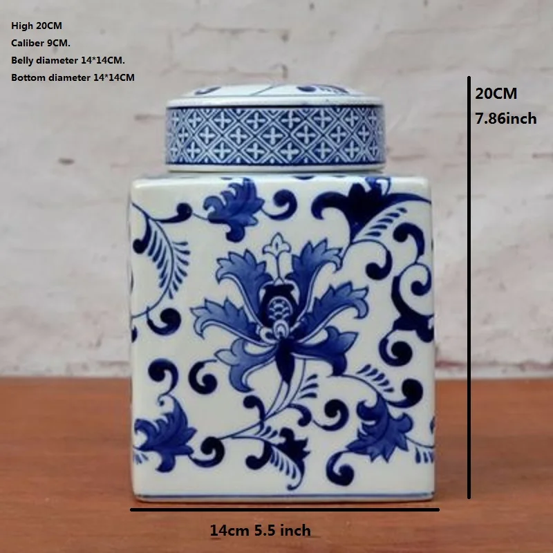 Европейские синие и белые фарфоровые банки декоративные керамические четыре новые китайские дома мягкие украшения