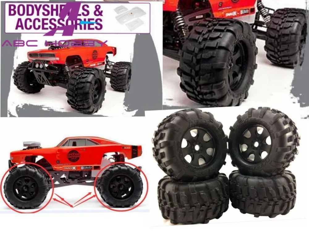 

X4 HPI Racing 1/8 Savage X 4.6 MOUNTED GT TIRE S COMPOUND & GT5 CHROME WHEELS