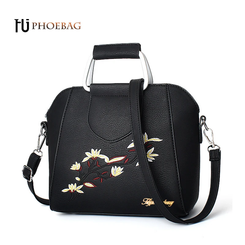 Hjphoebag Мода Металлическая Ручка сумки женские женственные Цветочные аппликации