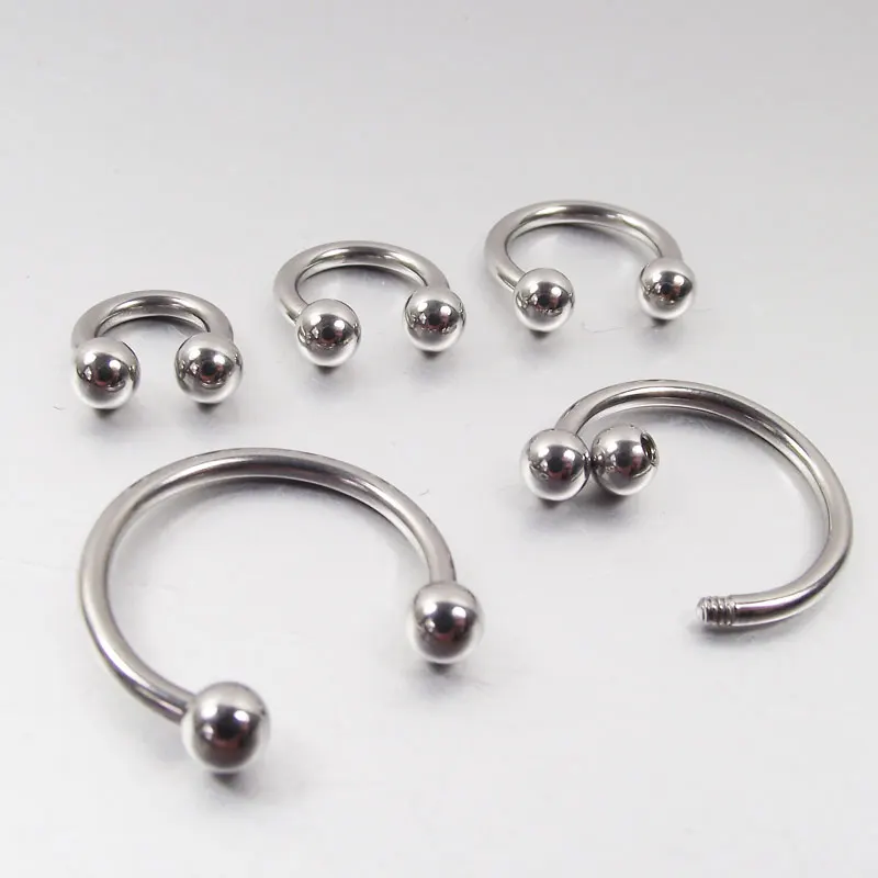 

2 Pieces 16G 14G Stainless Steel Circular Barbells Eyebrow Tragus Earring Nose Ring Closure Nipple Body Piercing Jewelry