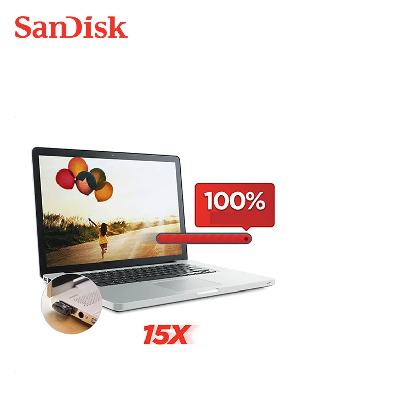 SanDisk Fit USB флэш-накопитель 64 ГБ CZ430 16 Гб миниатюрный USB флеш-накопитель 3,1 до 130 МБ/с./с Флэшка высокоскоростная USB 3,0 USB палка 32 Гб 128 г