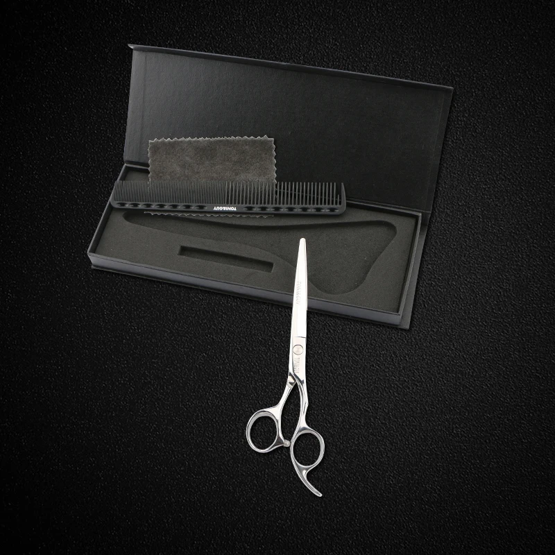 TONIGUY 6,5 дюймов Парикмахерские/Pet ножницы для резки салон парикмахерский набор 4cr13 нержавеющая сталь