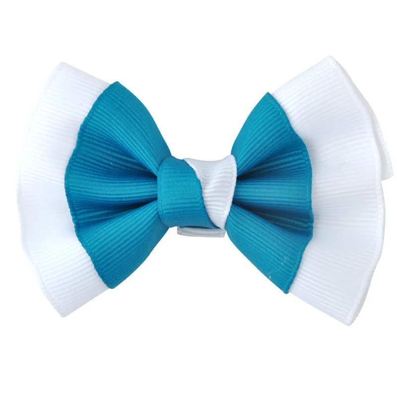 MengNa 3 "девушки Grosgrain ленты для волос бант с заколками два Цвет ленты Hairbow Дети шпильки для волос, заколки для волос 60 шт./лот