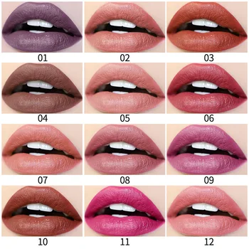

QIC 12 Colors Velvet Matte Lip Gloss Waterproof Long Lasting Liquid Lipstick Woman Nude Red Lip Beauty Makeup Cosmetic