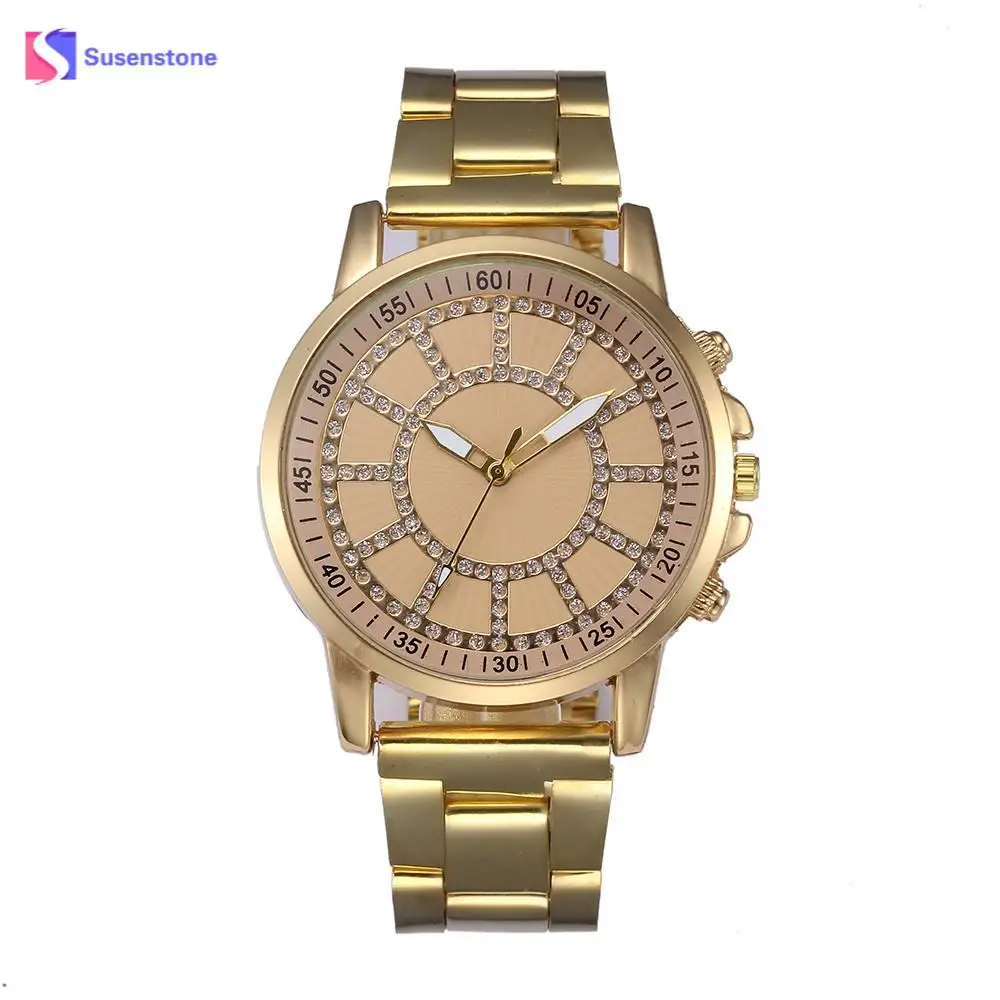 

Fashion Brand Men's Luxury Quartz Wristwatches Crystal Stainless Steel Analog Quartz Wrist Watch Bracelet Wristwatch Male Clock