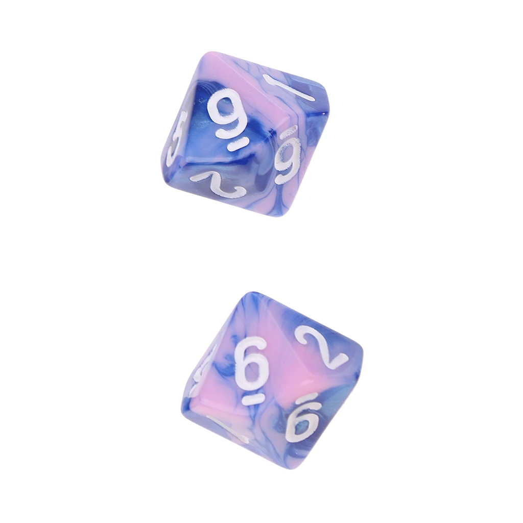 Perfeclan 10pcs 10 Sided D10 Polyhedral Dice Double Color for DND RPG MTG Board Game Accessories Double Colors Dice