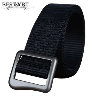 

Best YBT Unisex nylon belt Prevent allergy Men Alloy ring buckle belt outdoor sport Tactics casual cowboy Men and Women belt