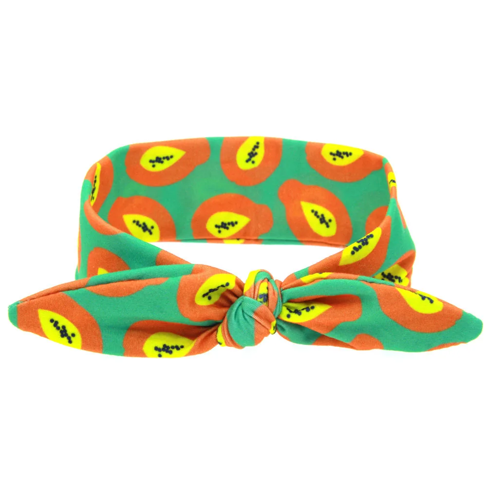 1PC Mixed Color Fruit Series Elastic Headband Accessories Rabbit Ears 67x5cm