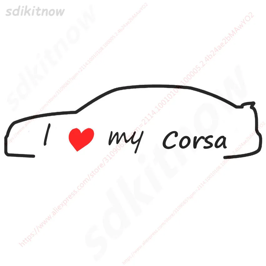 

8x28cm I love my car Decal Funny Creative Sticker Styling Door Decoration Accessories For OPEL OPC Corsa a b c d e