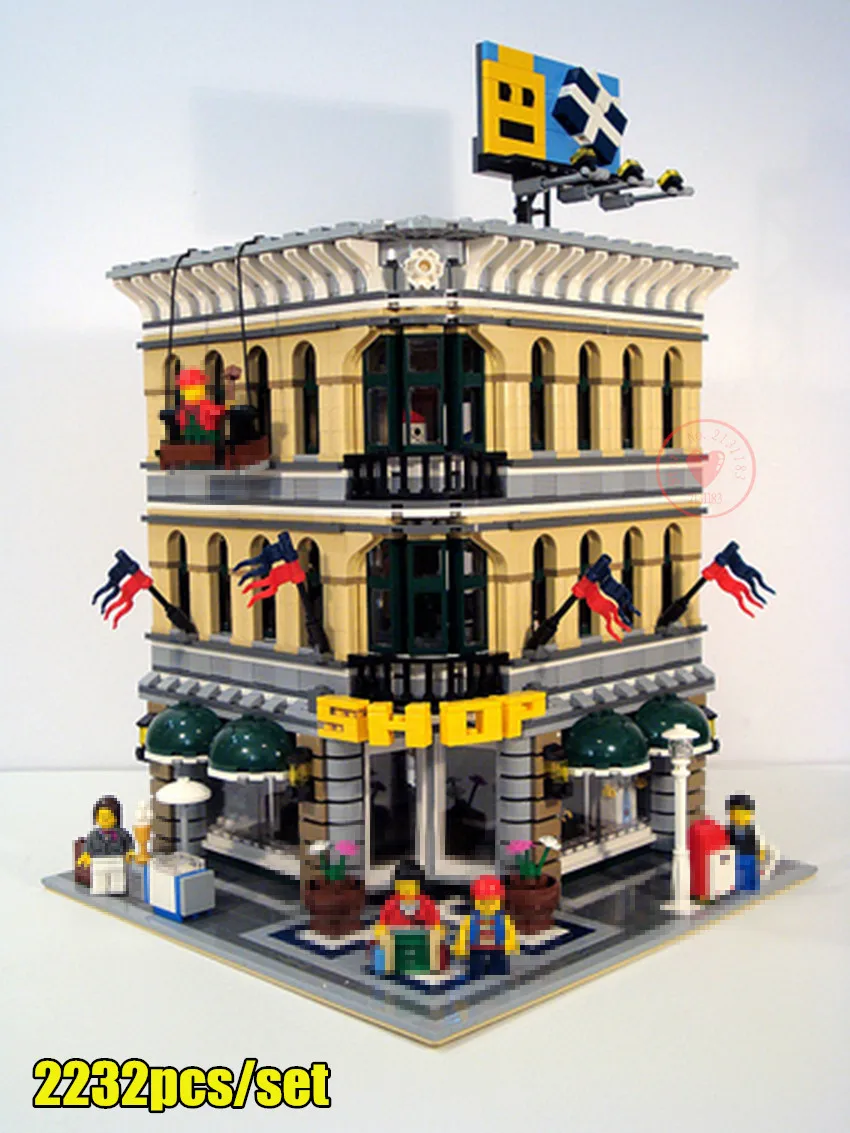 

New 15005 2232pcs City Mall Model Building Block Toys Compatible Education 10211 Children's Day DIY Gift