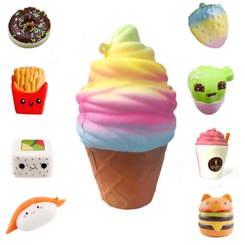 

Rainbow Color Ice Cream Cute funny Squishy Toy Slow Rising Squishies Squeeze Toy For Fun Novelty cool cheap stuff Antistress Toy