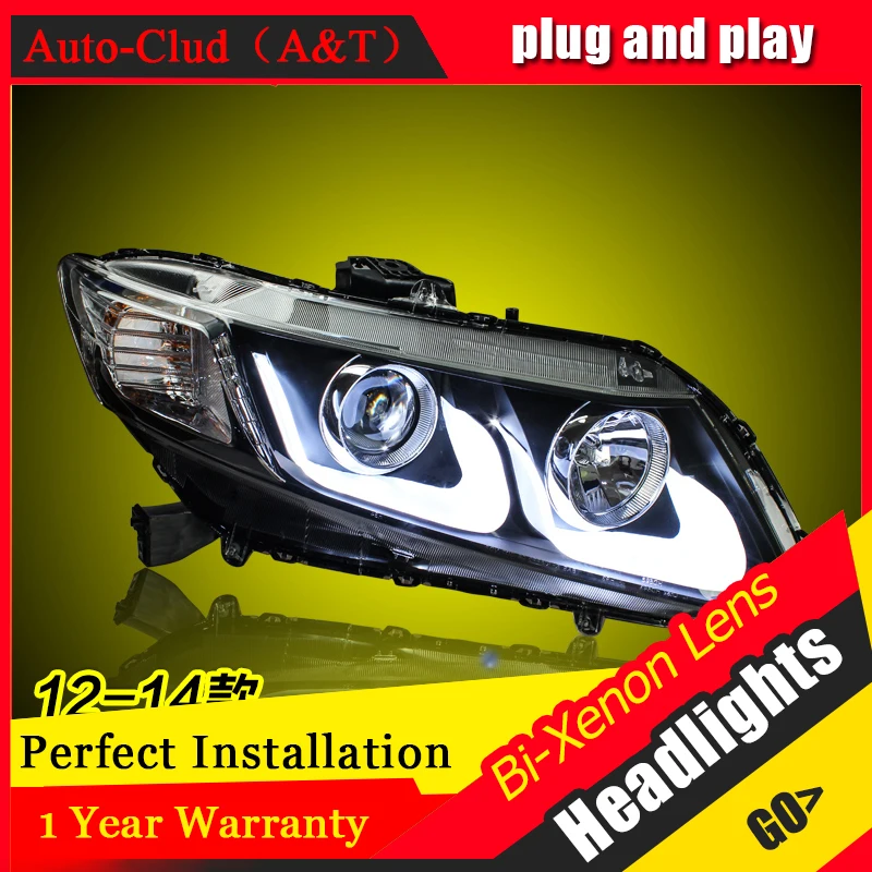 Автомобильный Стайлинг для Honda civic фара в сборе 2012 2015 bi xenon объектив h7 с hid kit 2шт|car