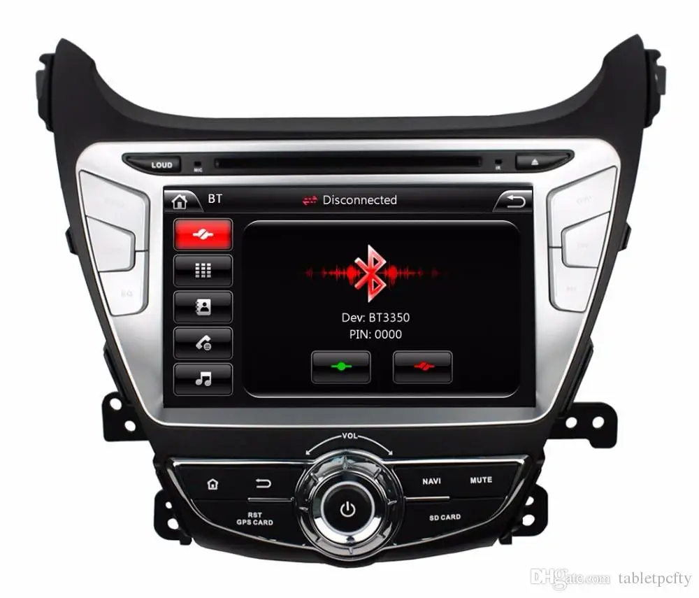 " in-dash автомобильный dvd-плеер с gps(опционально, аудио Радио стерео, USB/SD, AUX, BT/tv, Автомобильный мультимедийный головной убор для hyundai Elantra